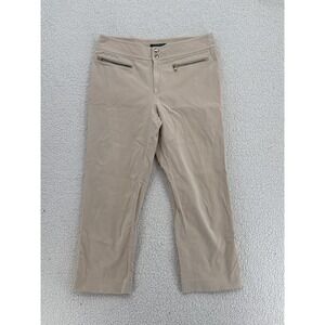 Lauren Ralph Lauren Pants Women Size 10 Khaki Cropped Zipped Pocket Snap Closure